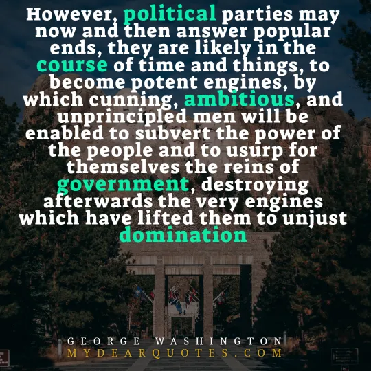 political parties george washington quote