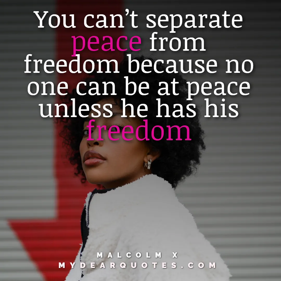 Malcolm X Peace Quote