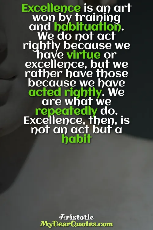 excellence is not an act but a habit