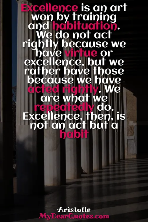 aristotle quotes on excellence and habit