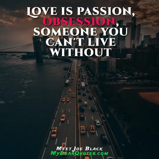 meet joe black quotes love is passion