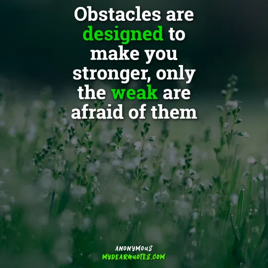 Obstacles are designed to make you stronger