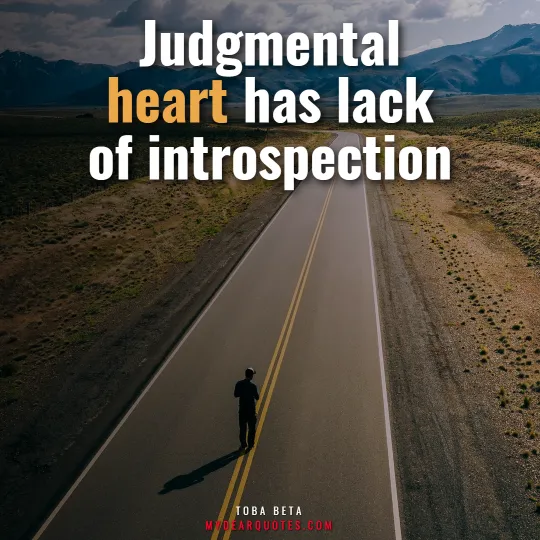 Judgmental heart sayings
