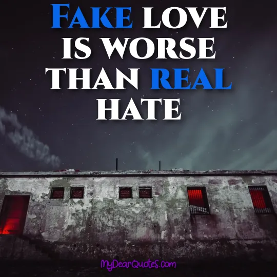 Fake love is worse than real hate