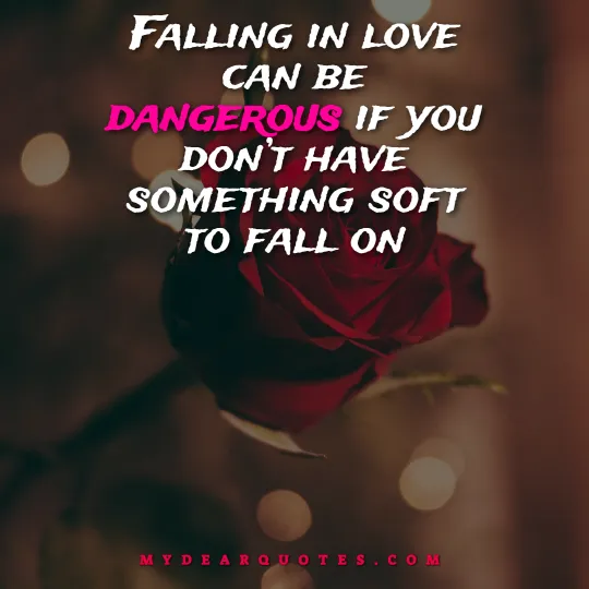 Falling in love can be dangerous sayings