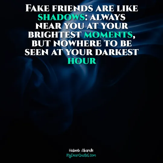 Fake friends are like shadows quotes