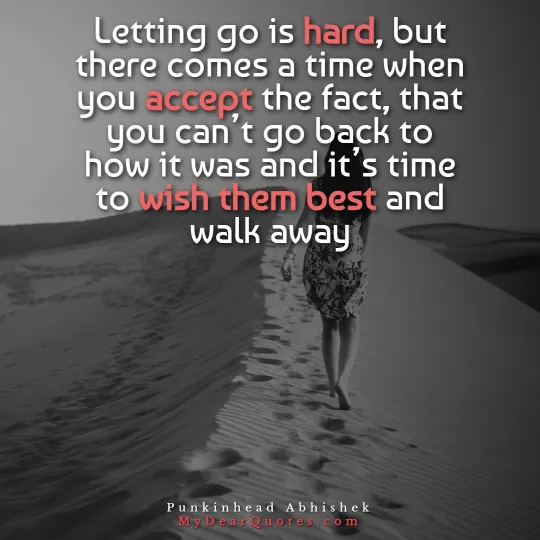 Letting go is hard sayings