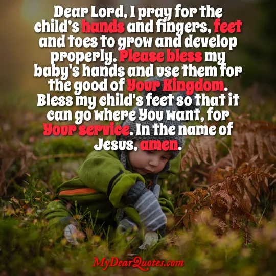 PRAYER FOR BABY'S HANDS AND FEET