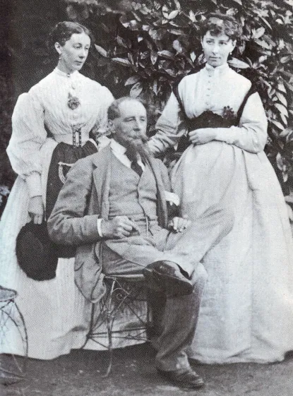 Charles Dickens with his daughters