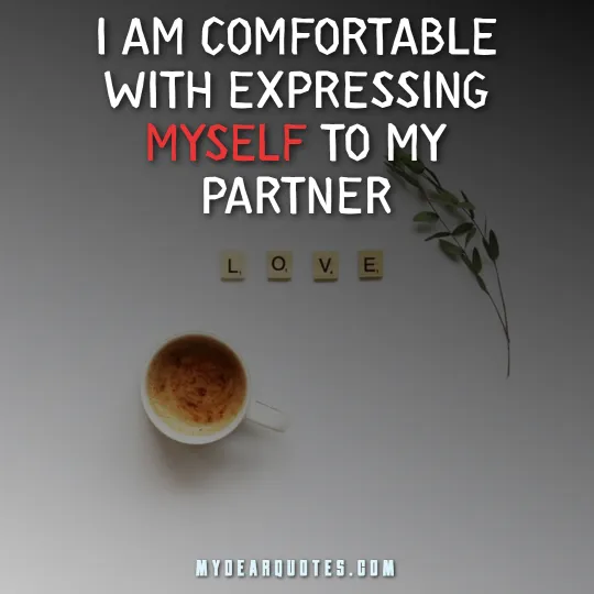 I am comfortable with expressing myself to my partner