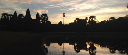 sunset in Angkor Watt Cambodia 