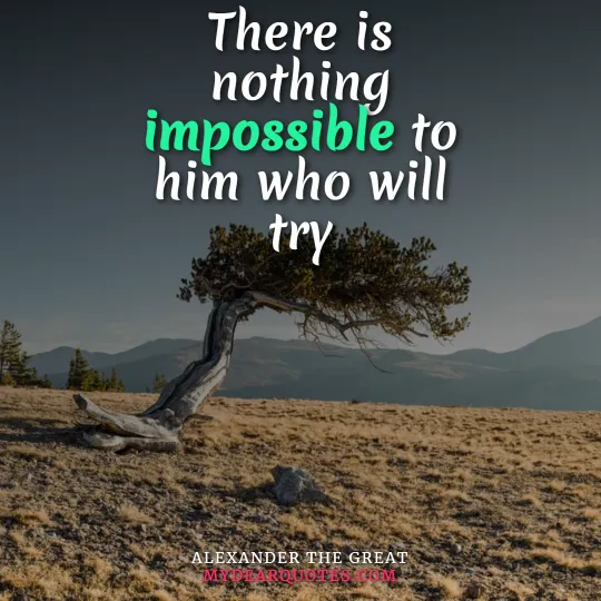 There is nothing impossible to him who will try