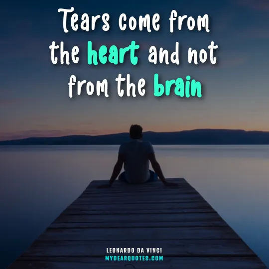 Tears come from the heart and not from the brain  |  Leonardo da Vinci