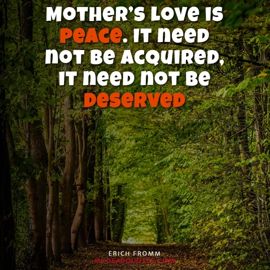 Mother’s love is peace quote