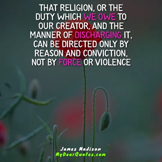 james madison religion quote