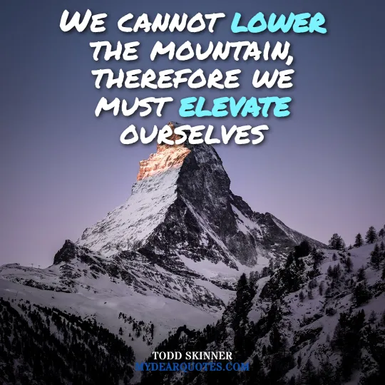 We cannot lower the mountain, therefore we must elevate ourselves  |  Todd Skinner