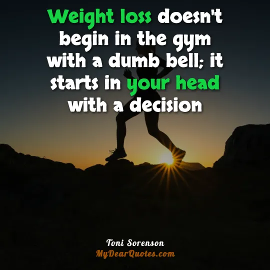 Toni Sorenson inspiring weight loss captions