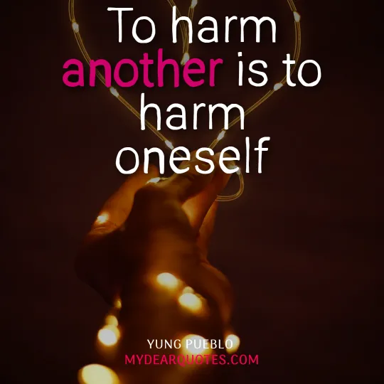 To harm another is to harm oneself