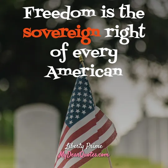 Freedom is the sovereign right of every American
