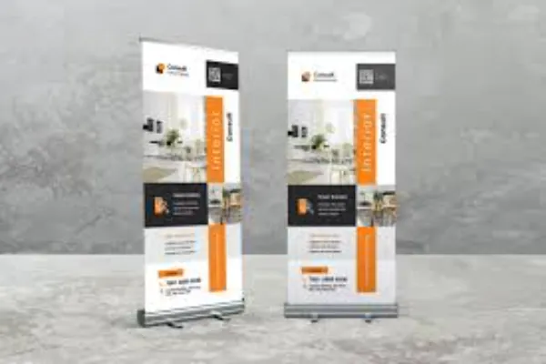 What is the distinction between retractable and step-and-repeat banners for branding activities?